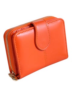 Buy Vintage Faux Leather Wallet Orange in UAE
