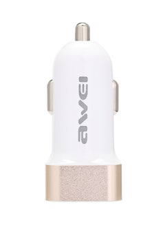 Buy Dual USB Smart Car Charger Gold/White in UAE