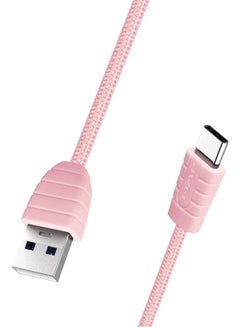 Buy Type-C Nylon Braided Data Sync Charging Cable Rose Gold in Saudi Arabia
