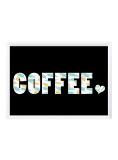 Buy Coffee Wooden Framed Wall Art Painting Multicolour 32x22centimeter in Saudi Arabia