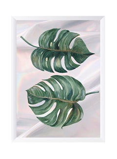Buy Decorative Wooden Framed Wall Art Painting Green/White 32x22centimeter in Saudi Arabia