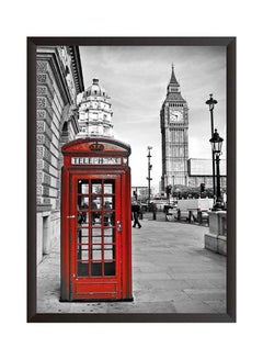 Buy London Modern Wall Art Grey/Red 22x32centimeter in Saudi Arabia