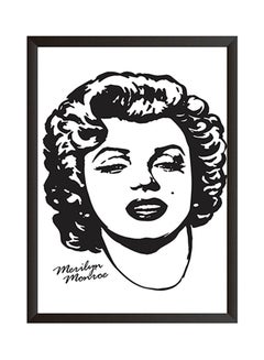 Buy Merilyn Monroe Wooden Frame Wall Art Painting Black/White 32x22cm in Saudi Arabia