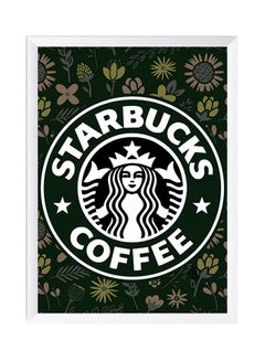 Buy Starbucks Coffee Wooden Wall Art Painting Green/White 32 x 22cm in Saudi Arabia