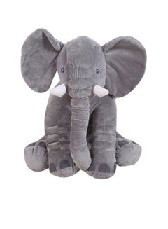 Buy Plush Pillow, Elephant Shaped, 100% Pure Plush Soft, Portable, Washable, Perfect For Babies And Toddler, Medium, Grey in UAE