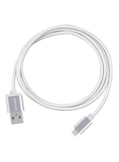 Buy Braided Lightning Quick Charging USB Cable White in Saudi Arabia