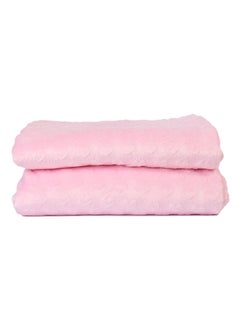 Buy Plush Blanket polyester Pink 150x200cm in UAE