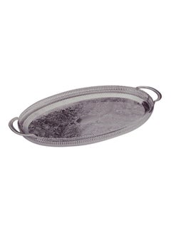 Buy Oval Gallery Tray With Handle Silver in UAE