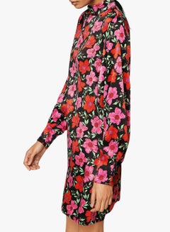اشتري فستان فضفاض مزين بنقشة الزهور من أريا أسود/وردي/أحمر في السعودية