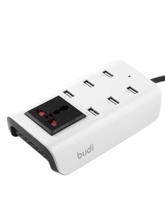 Buy 6-Port USB Mobile Phone Charger With 1 General Socket - UK White in UAE