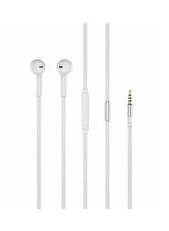 Buy Flat Wired In-Ear Earphones White in Saudi Arabia