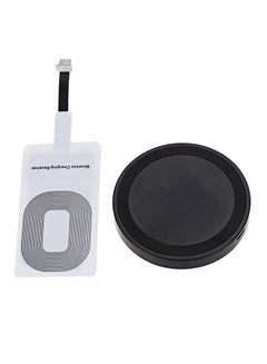 Buy Qi Wireless Charger Phone Mount Pad And Charging Receiver For Apple iPhone Black in UAE