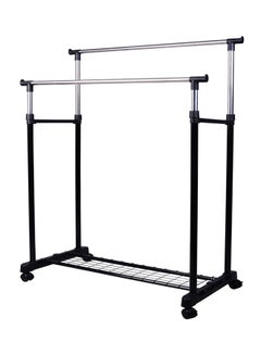 Buy 2-Level Clothes Rack Silver/Black 1kg in Saudi Arabia