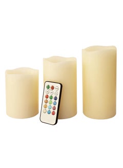 Buy 3-Piece Candle Lights With Remote Control Multicolour in Saudi Arabia