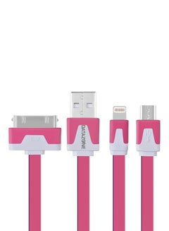 Buy 3-In-1 USB Charging Cable Pink in Saudi Arabia