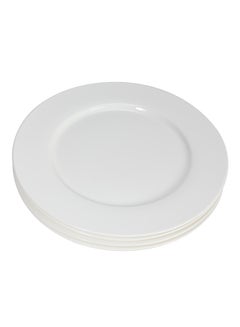 Buy 4-Piece Basic Porcelain Dinner Plate Set White 10.5inch in UAE