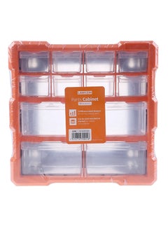 Buy 12 Drawer Tool Organiser Cabinet Black/Orange/Clear in Saudi Arabia