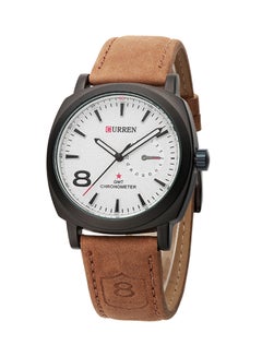 اشتري Men's Water Resistant Leather Watch 8139 - 42 mm - Brown في السعودية