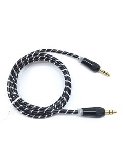 Buy 3.5mm Goldplated Male To Male Auxiliary Aux Stereo Professional Cable Black in UAE