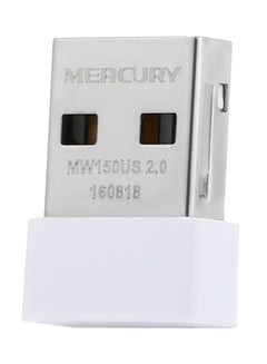 اشتري محول واي فاي لاسلكي ببطاقة شبكة MW150US بسرعة 150 ميجابايت في الثانية ومنفذ USB وCD أبيض في السعودية