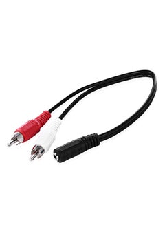 Buy 1 with 2 3.5mm Connector Female to Male Audio Cable for MP3/MP4/DVD/TV/VCD Speaker Black in Saudi Arabia