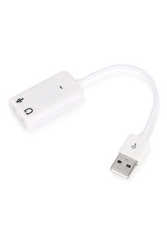 Buy 3D Stereo 7.1 Inch Channel USB Audio Adapter External Sound Card For Skype Headsets White in Saudi Arabia