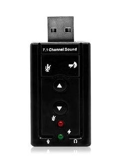 Buy USB Virtual 7.1 Channel External Sound Card Adapter Black in Saudi Arabia