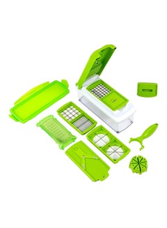 Buy 11-Piece Fruit And Vegetable Chopper And Slicer Set Green in UAE