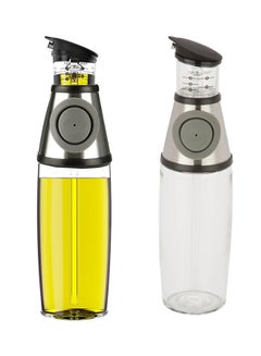 Buy Oil And Vinegar Dispenser Clear/Silver in UAE