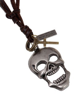 Buy Lucky Skeleton Head Cross Pendant Necklace in UAE