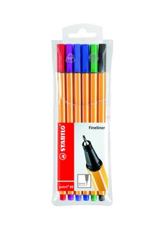 اشتري طقم أقلام خط رفيع بوينت 88 من 6 قطع متعدد الألوان في السعودية