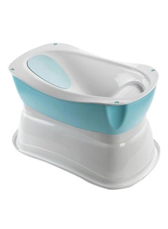 Buy Bath Tub With Stepstool - White/Blue in UAE