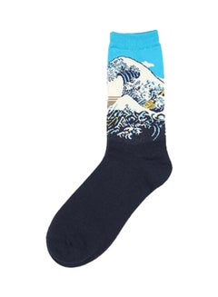 Buy Casual Cotton Printed Crew Socks Multicolour in Saudi Arabia