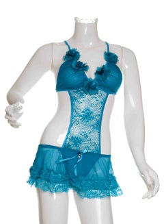 Buy Baby Doll Lingerie Set Aqua Green in Saudi Arabia