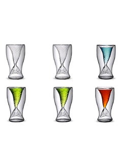 Buy 6-Piece Cute Mermaid Tail Shot Glass Set Clear Standard in UAE