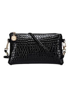 Buy Alligator Pattern Crossbody Bag Black in UAE