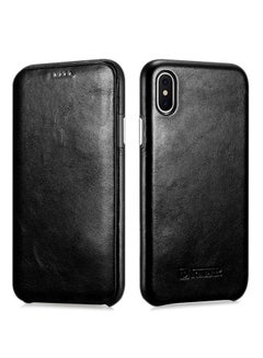 Buy Vintage Series Flip Cover For Apple iPhone X Black in Saudi Arabia