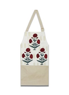 Buy Floral Printed Cooking Apron Multicolour 20x32inch in Egypt