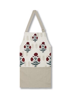 Buy Floral Printed Cooking Apron Multicolour 24x36inch in Egypt