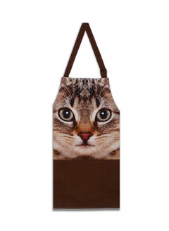 Buy Cat Face Digital Printed Cooking Apron Brown 27x22inch in Egypt