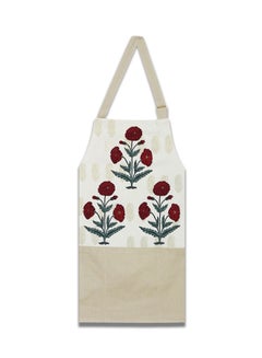 Buy Floral Printed Cooking Apron Multicolour 28x40inch in Egypt