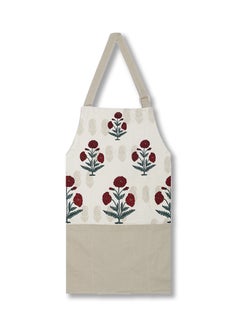 Buy Floral Printed Cooking Apron Multicolour 27x22inch in Egypt