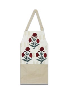 Buy Floral Printed Cooking Apron Multicolour 27x22inch in Egypt