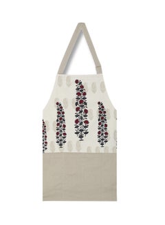 Buy Floral Printed Cooking Apron White/Cream/Laurel Green 24x36inch in Egypt