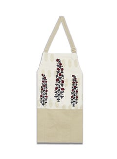 Buy Floral Printed Cooking Apron Cream/Laurel Green 20x32inch in Egypt