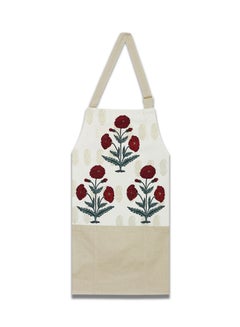 Buy Floral Printed Cooking Apron Multicolour 24x36inch in Egypt