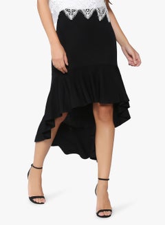 Buy Highlow Ruffle Skirt Black in Saudi Arabia