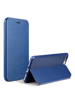 Buy Polyurethane Flip Case Cover And Stand For Apple iPhone 7 Plus Blue in UAE