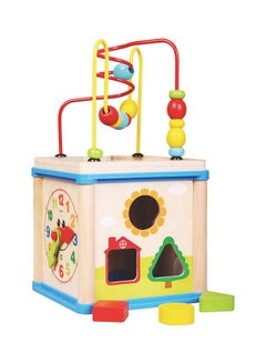 اشتري Multi-Function Wisdom Beads Box Wooden Educational Fun Learning Toys For Kids 16x30x16cm في السعودية