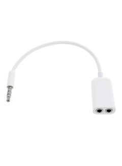 Buy 3.5mm Audio Earphones Splitter Connector 1 To 2 Adapter White in Saudi Arabia